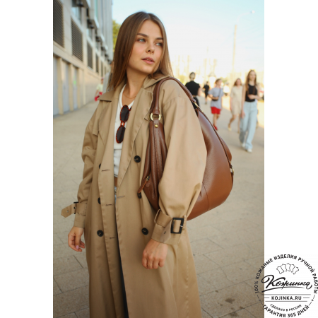 Женская кожаная сумка "Миллениум" (светло-коричневая)